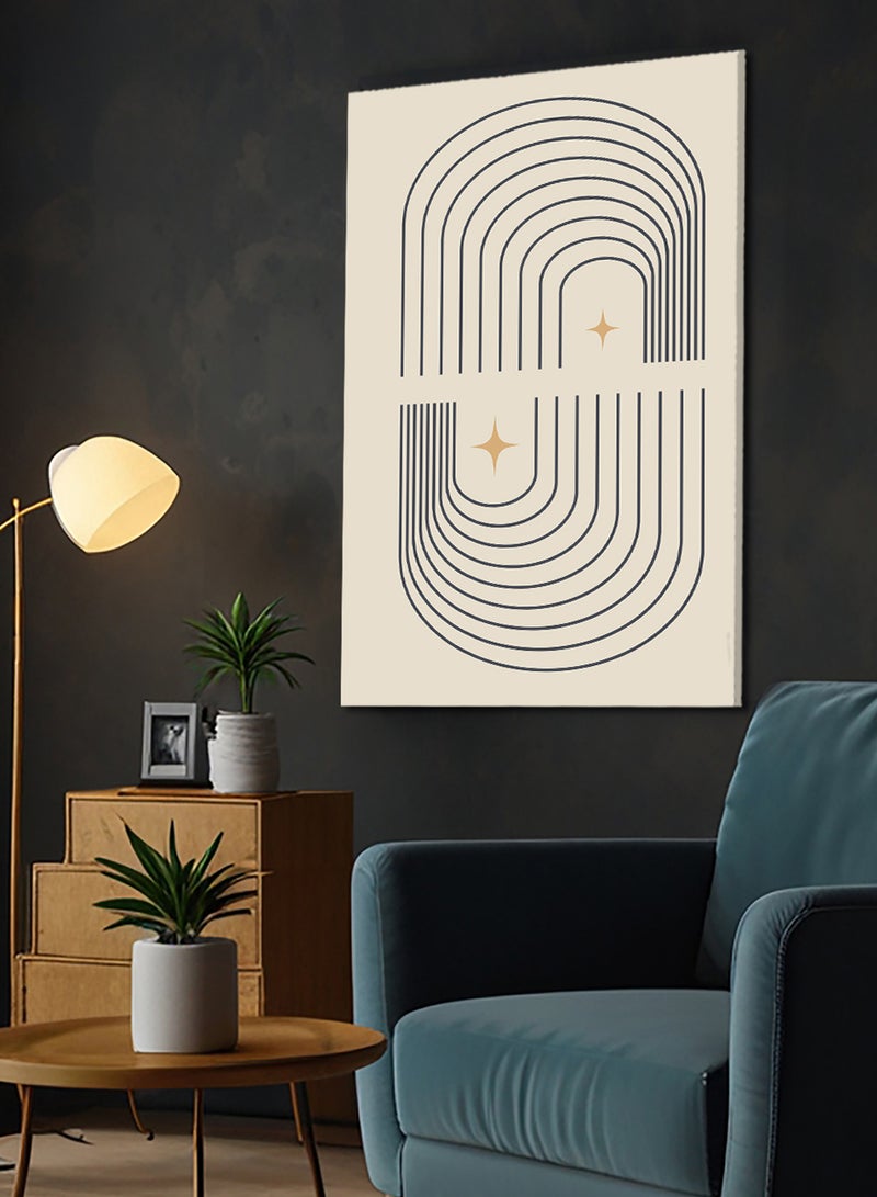 LOWHA Canvas Wall Art Stretched Over Wooden Frame with Rainbow Abstract Boho Painting - Image 2