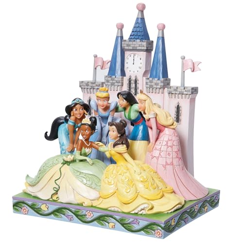 Enesco تمثال مجموعة الأميرات من إنيسكو تقاليد ديزني بواسطة جيم شور أمام القلعة، 10.25 بوصة، متعدد الألوان - Image 3