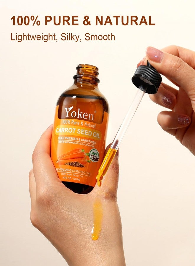 Yoken Cold Pressed Carrot Seed Oil 4 fl oz - 100% Pure and Natural Carrier Oil for Skin & Hair, Lightweight Facial & Scalp Oil, Gua Sha, DIY Blends, Massage - Image 2