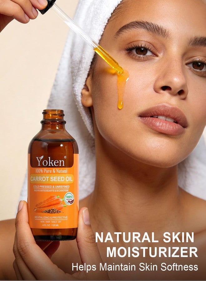 Yoken Cold Pressed Carrot Seed Oil 4 fl oz - 100% Pure and Natural Carrier Oil for Skin & Hair, Lightweight Facial & Scalp Oil, Gua Sha, DIY Blends, Massage - Image 3