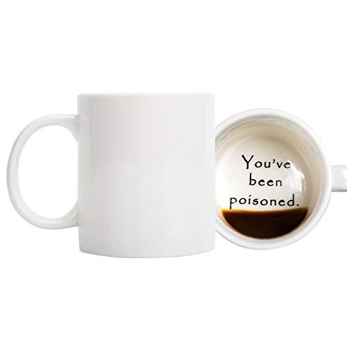 FLY SPRAY Funny Ceramic Coffee Mug YOU'VE BEEN POISONED Tea Cup Novelty Creativity Coffee Mugs Unique Joke Great Gag Gift Idea For Men Women - 12 OZ Drink Cups White - Image 1