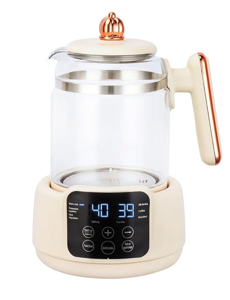 2-liter digital electric kettle with touchscreen temperature control and timer, 1000 watts, thick heat-resistant glass and 304 stainless steel base, smart and fast boiling kettle for kitchen and home