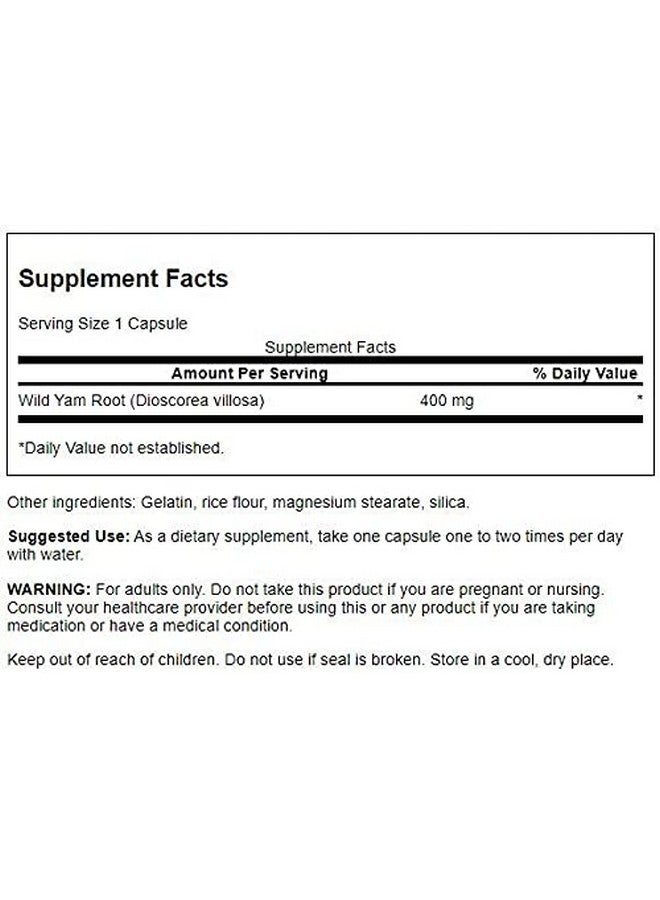 SWANSON Full Spectrum Wild Yam 400 Milligrams 60 Capsules - Image 3