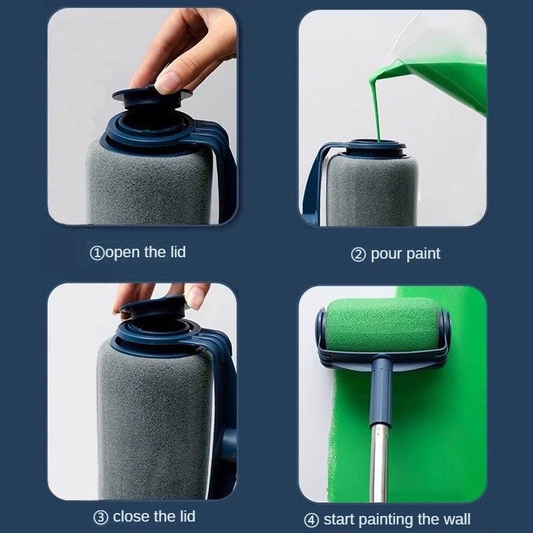 Blue Paint Roller Set with Extension Rod and Corner Brush - Image 2