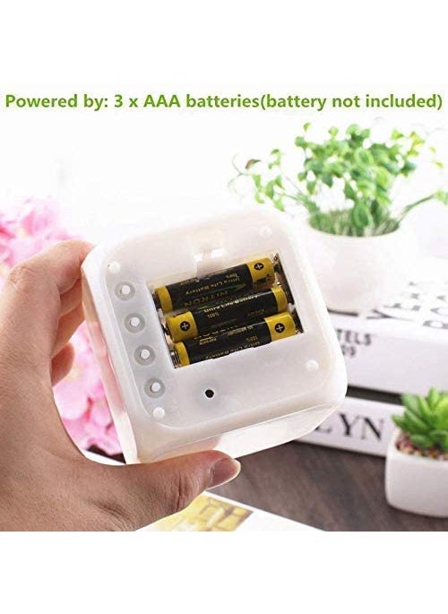 YKXIMS - YKXIMS SK Trades Screen 7 Colour Changing Alarm Clock with Date Time Temperature for Home Battery Operated Clock - Image 1