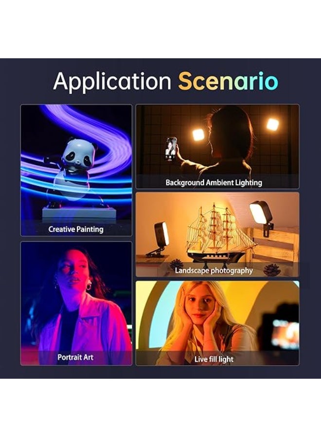 RGB Selfie Light with Clip – Mini Dimmable Video Light for Phone & Tablet, 3 Modes, 18 Scenes, Adjustable 2500K–9000K, Rechargeable 2500mAh Battery - Image 3