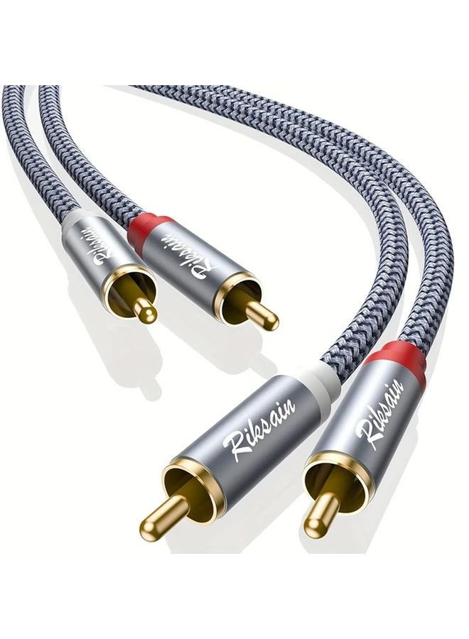 Shielded Nylon Braided 3m RCA Audio Cable Male to Male for Subwoofer Home Theater - Image 3