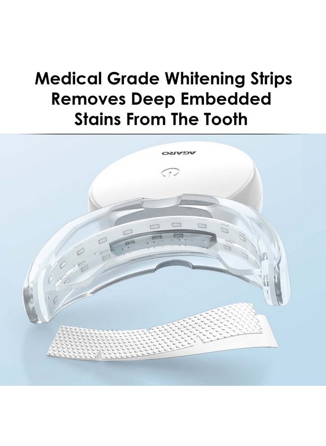 AGARO - Dazzle Instant Teeth Whitening Kit With 14 Pcs Strips, Manual Dental Whitening Kit For Adults, Oral Care, 24 Blue Led Light, Rechargeable, Removes Teeth Stains, Non Sensitive, Gentle & Safe - Image 1