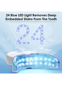 AGARO Dazzle Instant Teeth Whitening Kit With 14 Pcs Strips, Manual Dental Whitening Kit For Adults, Oral Care, 24 Blue Led Light, Rechargeable, Removes Teeth Stains, Non Sensitive, Gentle & Safe  - Image 3