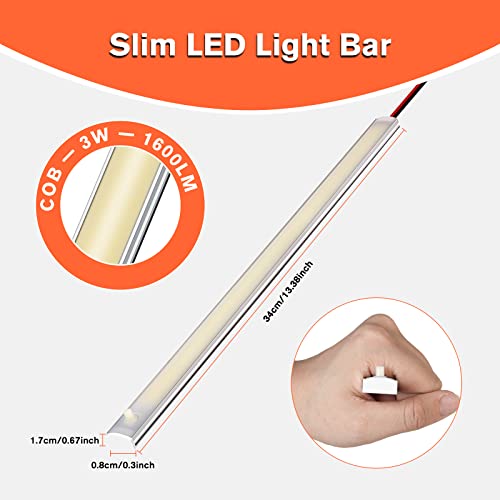 WELLUCK 12V Interior LED Light Bar, 1600LM COB Interior Light Strip w/Switch for Car, Trailer, Truck Bed, Van, RV, Cargo, Boat, Cabinet, Slim Enclosed Trailer Lights Fixture, 12 Volt Led Lighting - Image 5