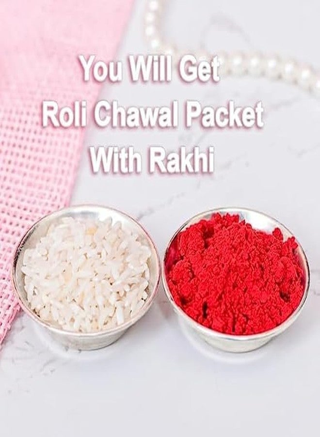 Onlinch Traditional Rakhi for Brother | Krishna, Rudraksha & Designer Beaded Rakhi Combo | Raksha Bandhan Gift with Roli & Rice | Bhaiya Rakhi Set (pack of 5) - Image 3