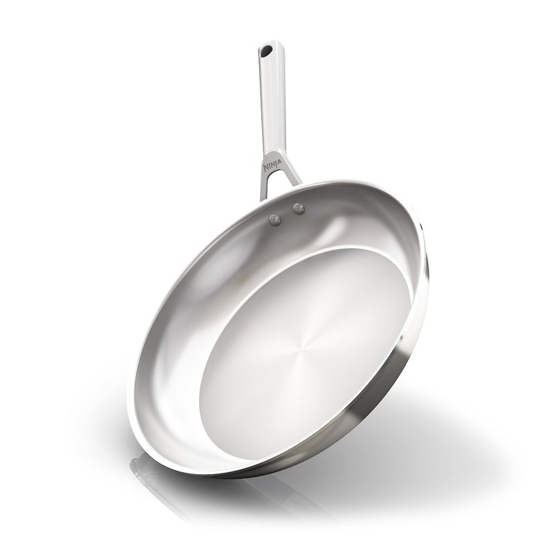 Ninja Everclad CommercialGrade Stainless Steel 12 Fry Pan TriPly Pans Oven Safe to 600F All Stovetops Induction Compatible Stainless C90030