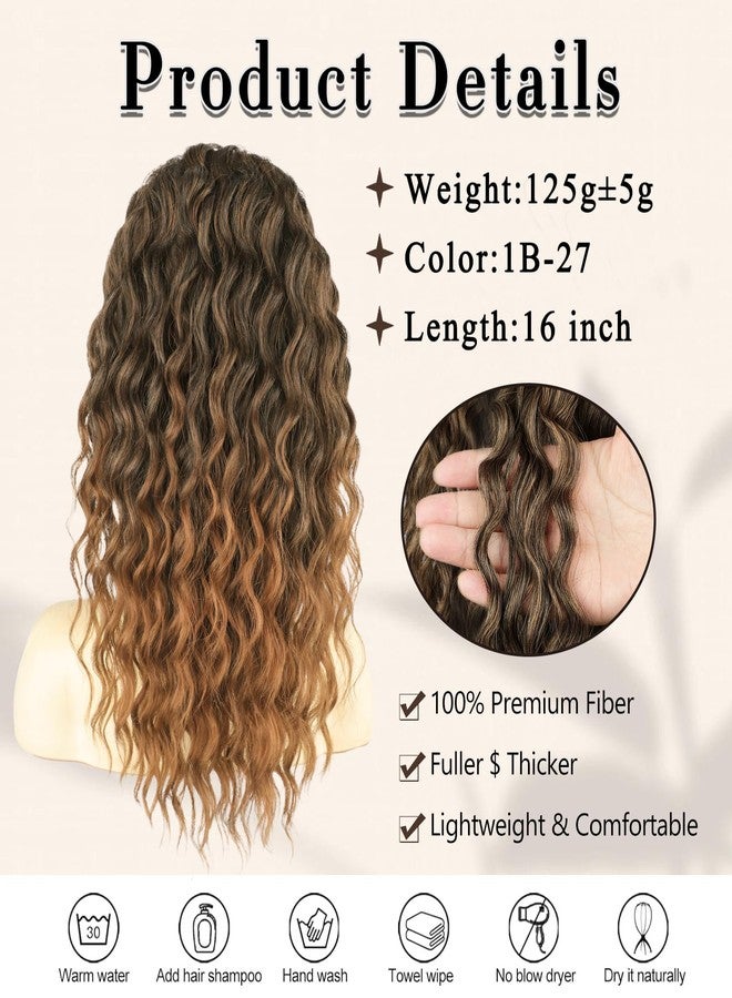 FREEMEIGE Drawstring Ponytail Ponytail Extension Curly Ponytail Extension for Black Women 16Inch Long Curly Wavy Synthetic Ponytails Extension for Women - Image 5