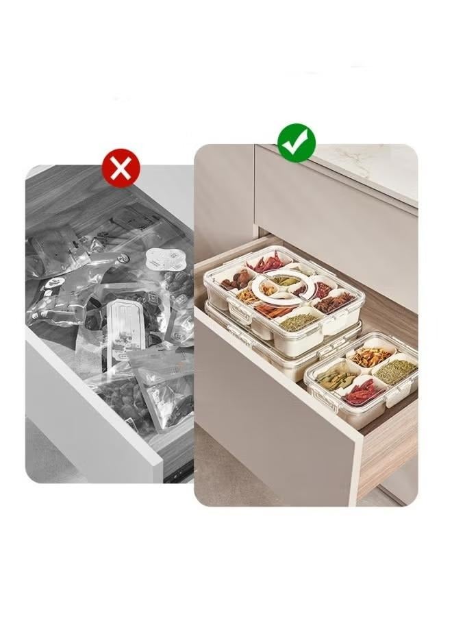 صندوق توابل، برطمان توابل، متعدد الأقسام، ملحقات المطبخ، حاوية بهار - Image 5