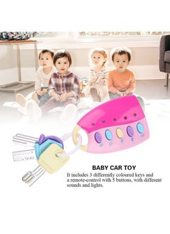 Vbestlife Funky Toy Keys For Toddlers And Babies Baby Toy Smart Key Remote Car Control Musical Pretend Play For Kids Education Toys(Pink)  - Image 4