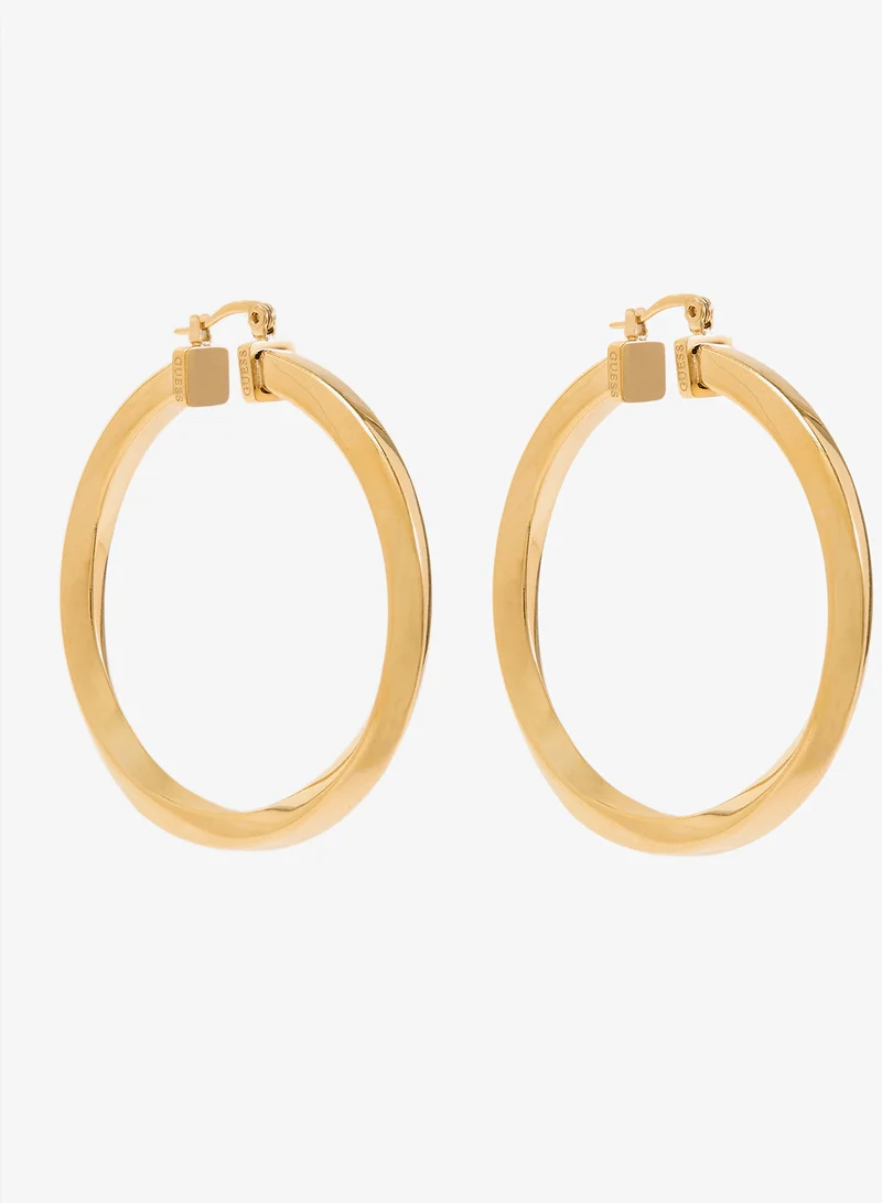 GUESS Plain Twisted Hoop Earrings