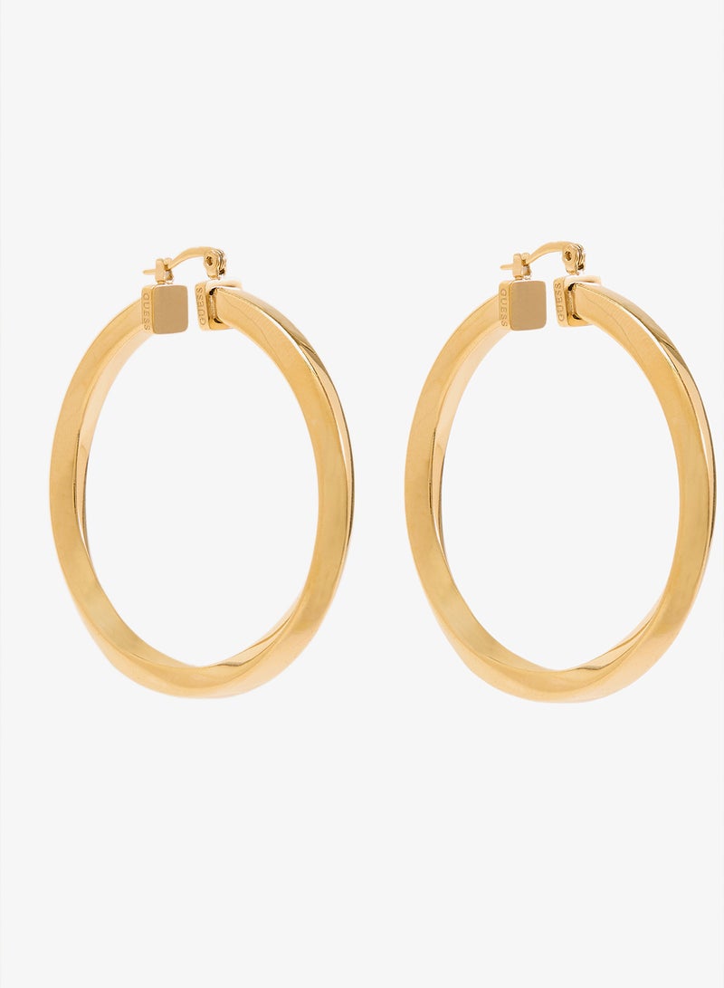 GUESS Plain Twisted Hoop Earrings - Image 1