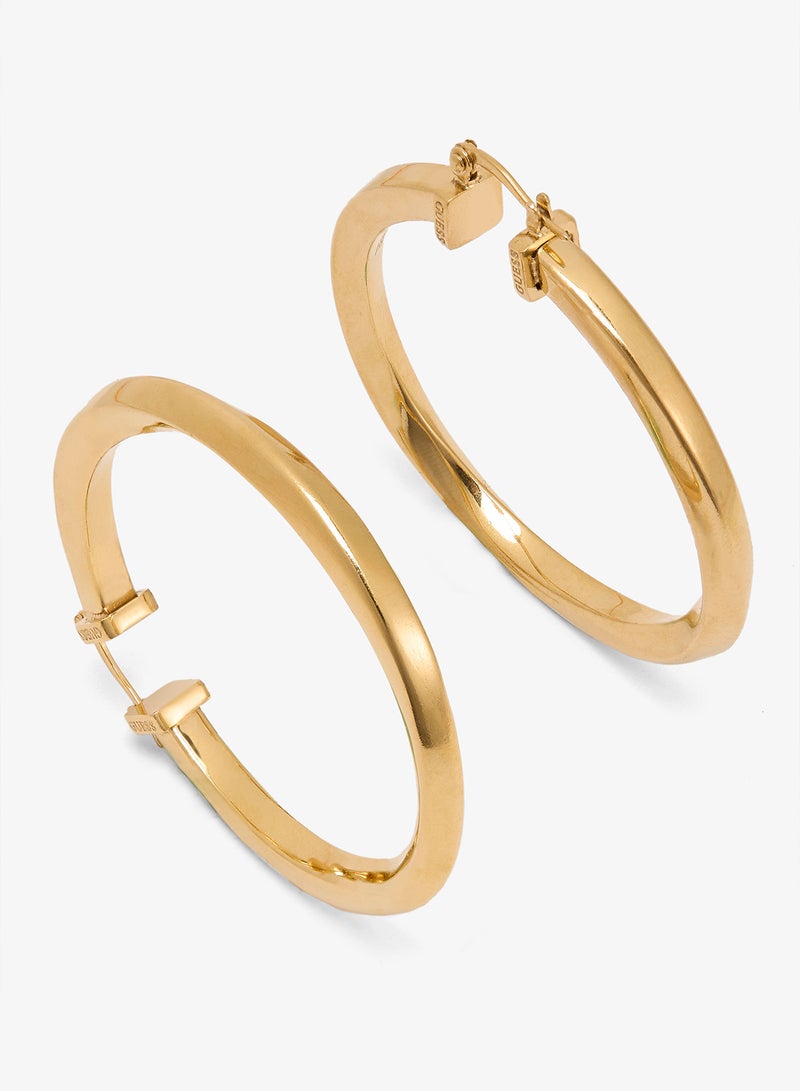 GUESS Plain Twisted Hoop Earrings - Image 2