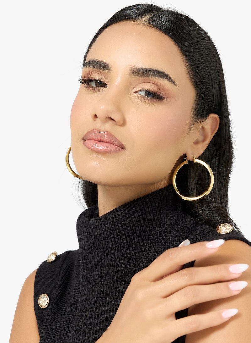 GUESS Plain Twisted Hoop Earrings - Image 4