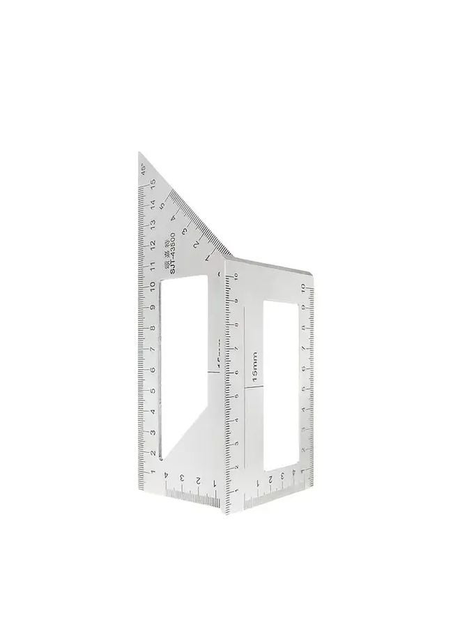 Professional Aluminum Angle Ruler 45 90 Degree 01mm Accuracy Silvery 1pc - Image 1