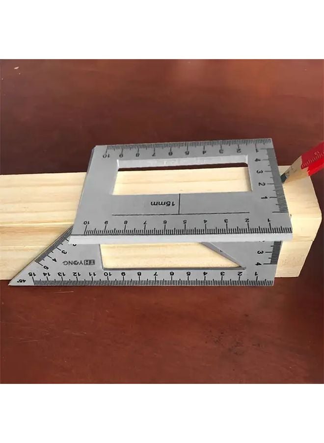 Professional Aluminum Angle Ruler 45 90 Degree 01mm Accuracy Silvery 1pc - Image 3