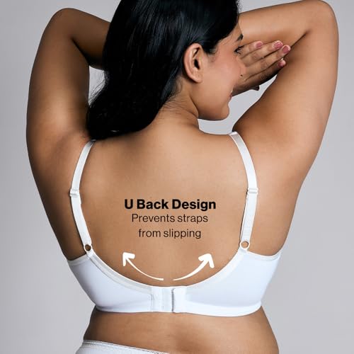 NYKD Encircled with Love Everyday Cotton Bra for Women Non Padded, Wirefree, Full Coverage - Side Support Shaper - Bra, NYB169, WHITE, 36D, 1N - Image 5