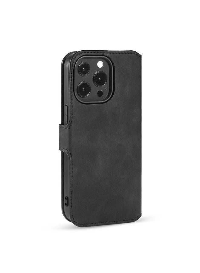 Dg Ming Case For iPhone 13 Pro Retro Oil Side Horizontal Flip Leather Case with Holder & Card Slots & Wallet - Image 3