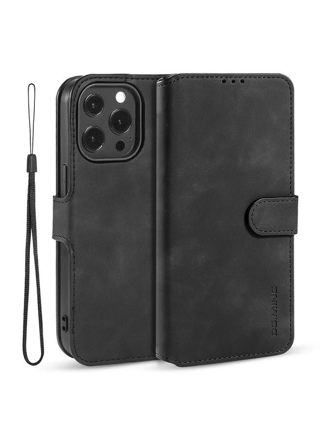 Dg Ming Case For iPhone 13 Pro Retro Oil Side Horizontal Flip Leather Case with Holder & Card Slots & Wallet - Image 1