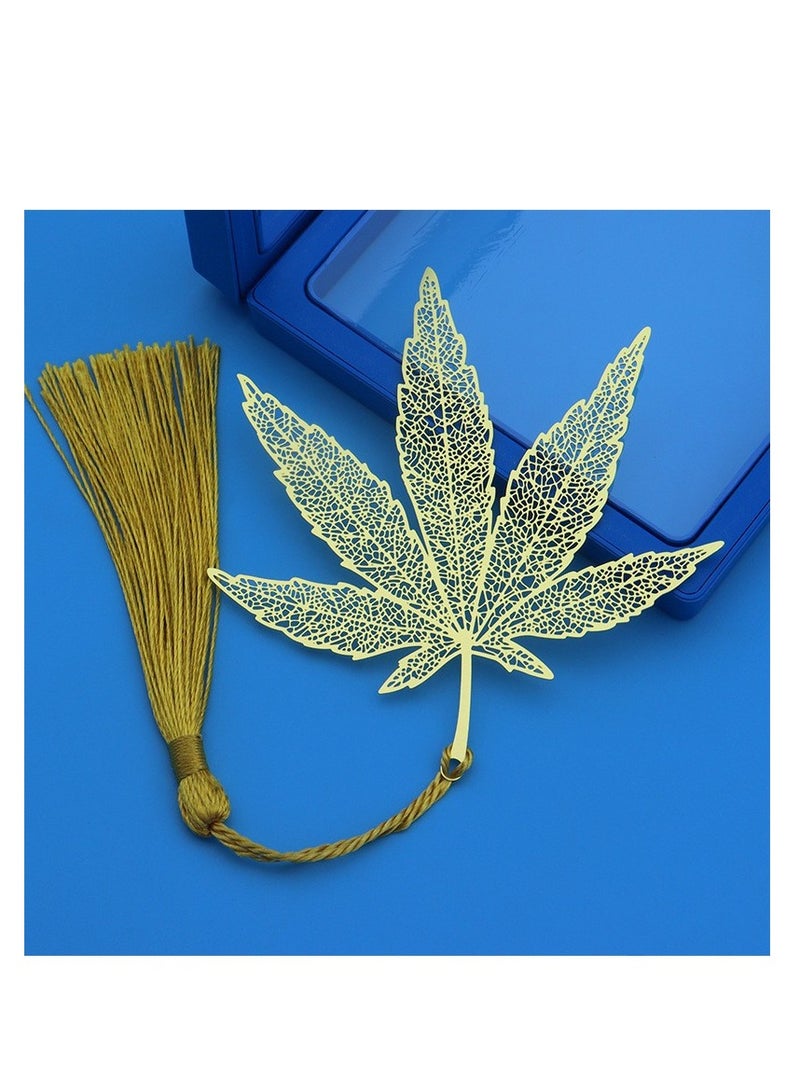 عام مكتبة فنية معدنية شفافة للطلاب، تصميم عالي الجودة، مع أوراق البتولا، أوراق السدر، أوراق البلوط، أوراق السدر، أوراق اللوتس، أوراق الشيفون، أوراق النخيل مع حقيبة OPP (مجموعة من سبعة قطع) - Image 4