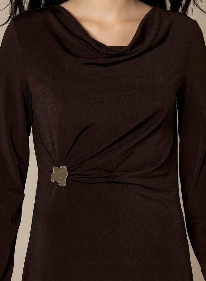 تواكستريمز فستان ميدي - بياقة متدلية - Image 4