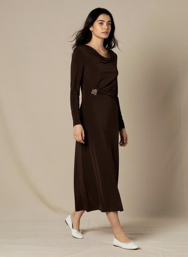 2Xtremz Midi A line Dress with Cowl Neck - Image 2