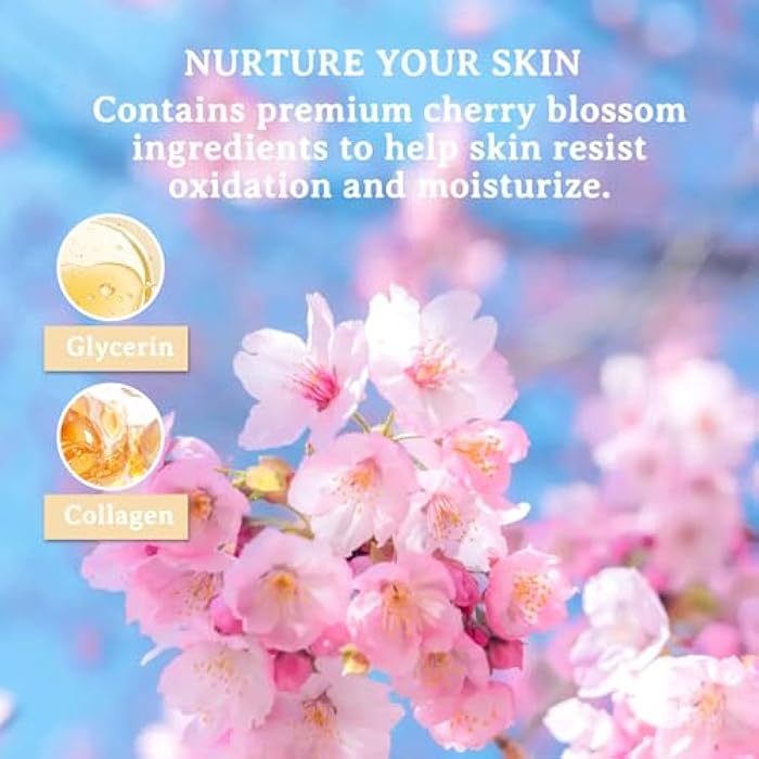 DuoZeng Sakura Skin Care Set,Moisturizing Skincare Kit with Face Cleanser,Facial Serum,Toner,Eye Cream,Face Cream and Hydrating Face Masks,Long-lasting Nourishing Skincare Set Facial Kit for Women（8pcs） - Image 5