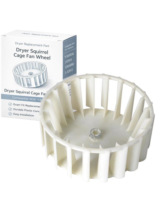 Wadoy 𝟮𝟬𝟮𝟯 𝗨𝗽𝗴𝗿𝗮𝗱𝗲 Y303836 Blower Wheel Compatible with Maytagg Dryer 312913, AP4294048, 1245880, 3-12913, 3-3836, 303836 - Image 1
