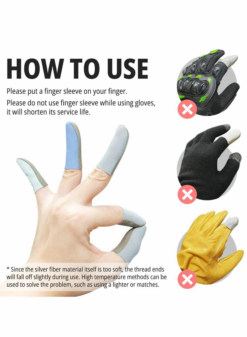 SYOSI Gaming Finger Sleeves, Mobile Phone Gaming Finger Sleeves for PUBG Breathable Fingertips Sweatproof Anti-Slip Fingertip Cover Thumb Gloves,for All Touchscreen Devices,10 Piece - Image 4