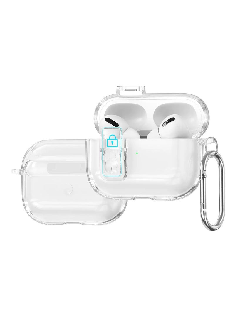 ألترون حافظة حماية ALTRONE متوافقة مع AirPods 4 (2025) - غطاء شفاف ناعم من مادة TPU مع قفل أمان وسلسلة مفاتيح معدنية، يدعم الشحن اللاسلكي المقاوم للصدمات (أبيض) - Image 1