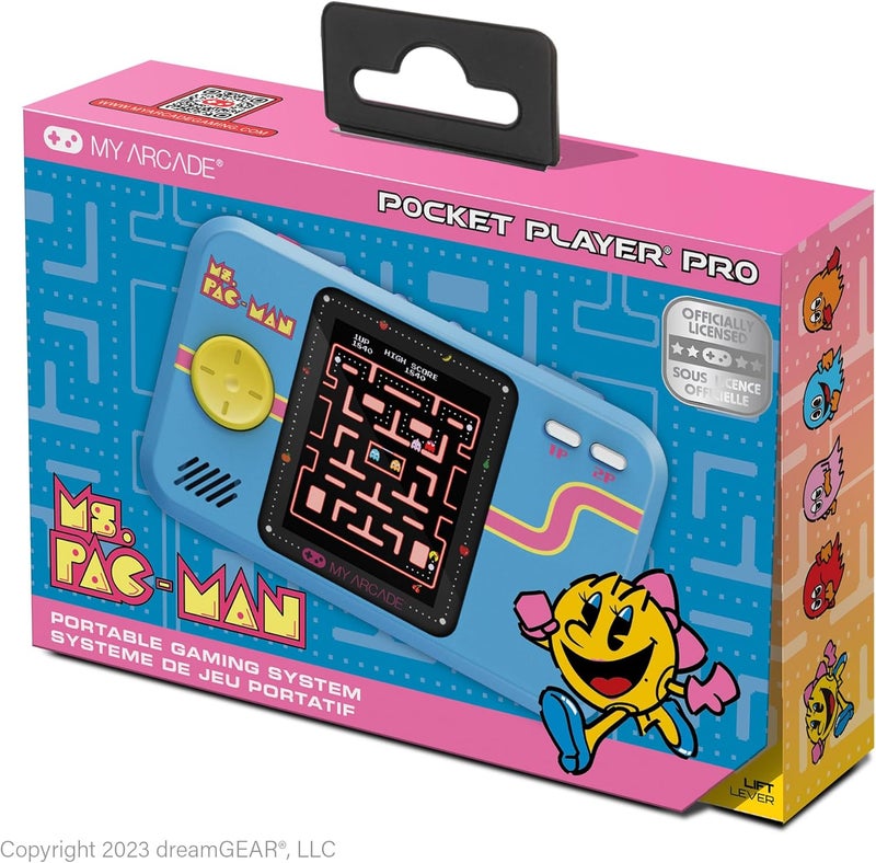 My Arcade  POCKET PLAYER Ms.PAC-MAN PORTABLE GAMING SYSTEM - PINK & BLUE - Image 1