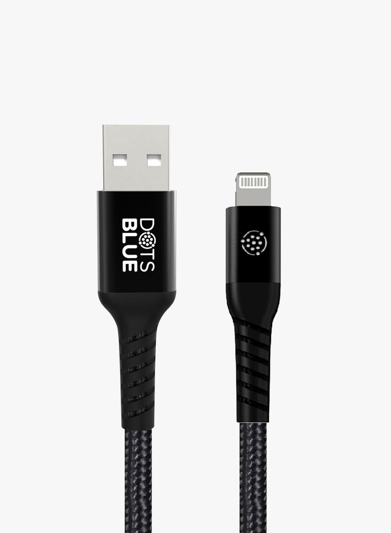 DOTS BLUE USB-A CABLE WITH LIGHTNING CONNECTOR 2M - Image 4
