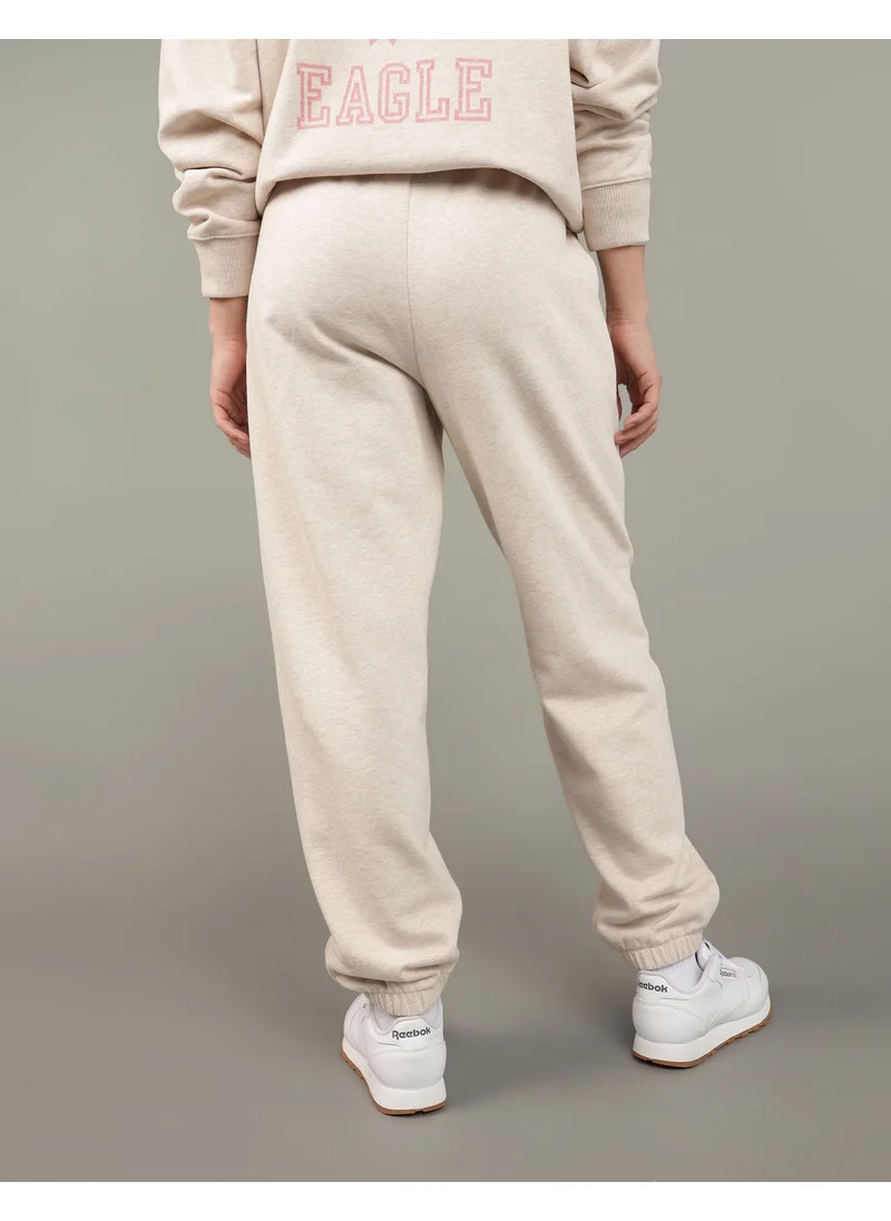 American Eagle Fleece Graphic Baggy Jogger