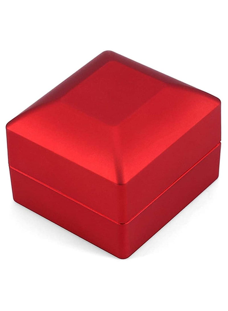 خاتم الخطوبة أدى ضوء خاتم مربع مجوهرات هدية مربع ( الأحمر ) - Image 2