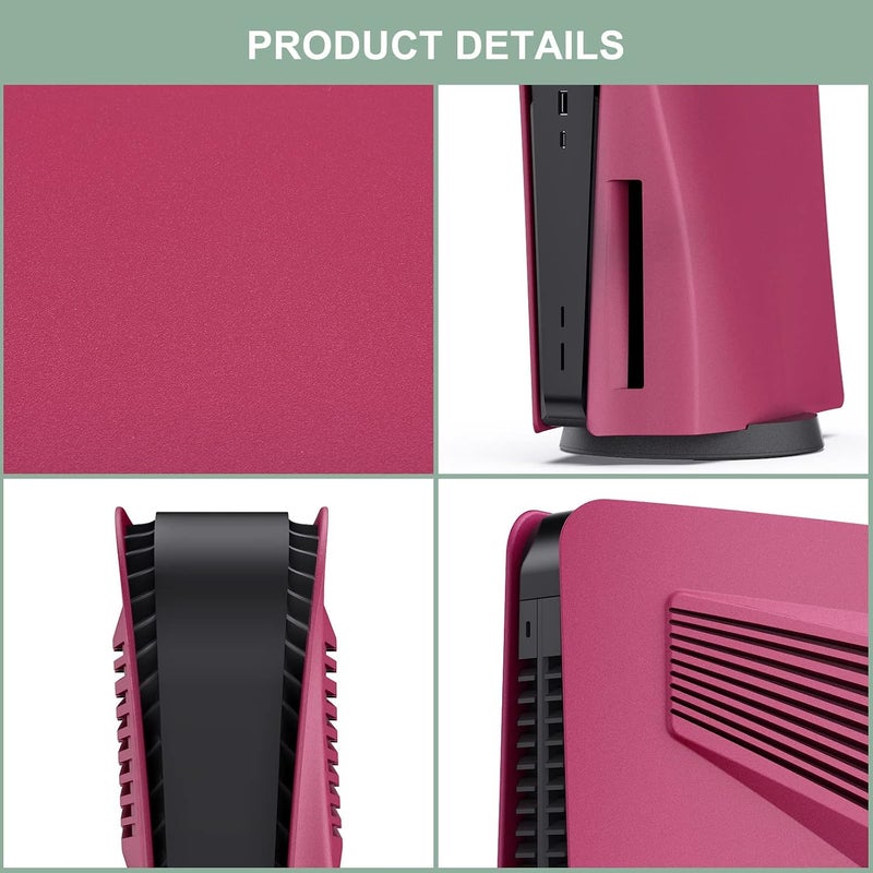 MAKINGTEC Replacement Shell for PS5 Disc Edition, Anti-Scratch Dustproof Protective Cover Face Plates with Cooling Vents for Playstation 5 Disc Edition (Red） - Image 2