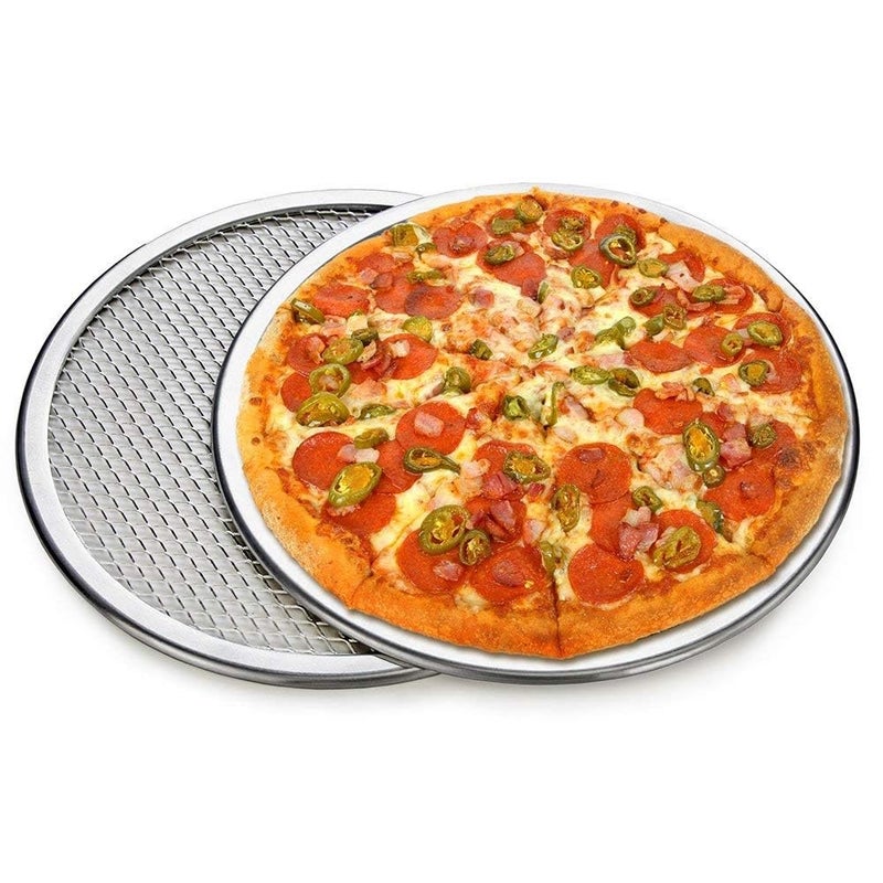 Dynore Combo of 2 Pcs Seamless Round Pizza Screen, Aluminum 11 inches Diameter Pizza Screen for Home Kitchen Restaurant Supplies, Set of 2 - Image 2