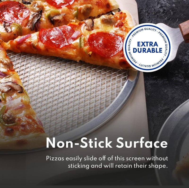 Dynore Combo of 2 Pcs Seamless Round Pizza Screen, Aluminum 11 inches Diameter Pizza Screen for Home Kitchen Restaurant Supplies, Set of 2 - Image 5