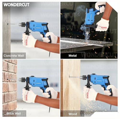 WONDERCUT 810W, Professional, 2900 RPM, 2 Mode Selector, Variable Speed with 5 Pcs Drill Bits WC-EDH13MM-B Impact Pistol Grip Drill (13 mm Chuck Size) - Image 5