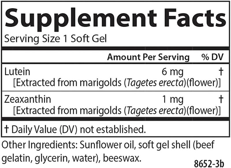 Carlson كارلسون لوتين 6 ملغ دعم الرؤية مكمل صحة العين تركيبة مضادة للأكسدة مع زياكسانثين 180 كبسولة لينة - Image 4