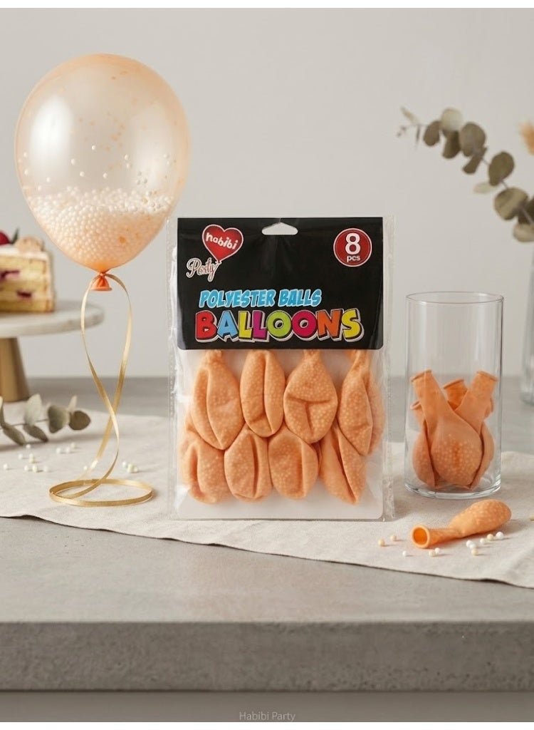 Party Orange Latex Balloons, 8 Pieces - Image 2