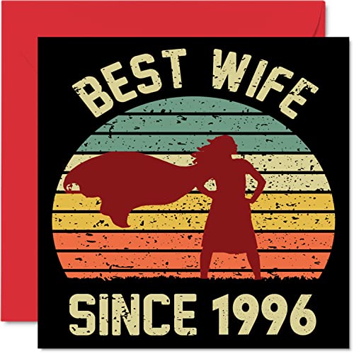 Stuff4 30th Anniversary Card for Wife from Husband - Best Wife Since 1996 - I Love You Gifts, Happy 30th Wedding Anniversary Cards for Partner, 5.7 x 5.7 Inch Greeting Cards for Anniversaries - Image 1