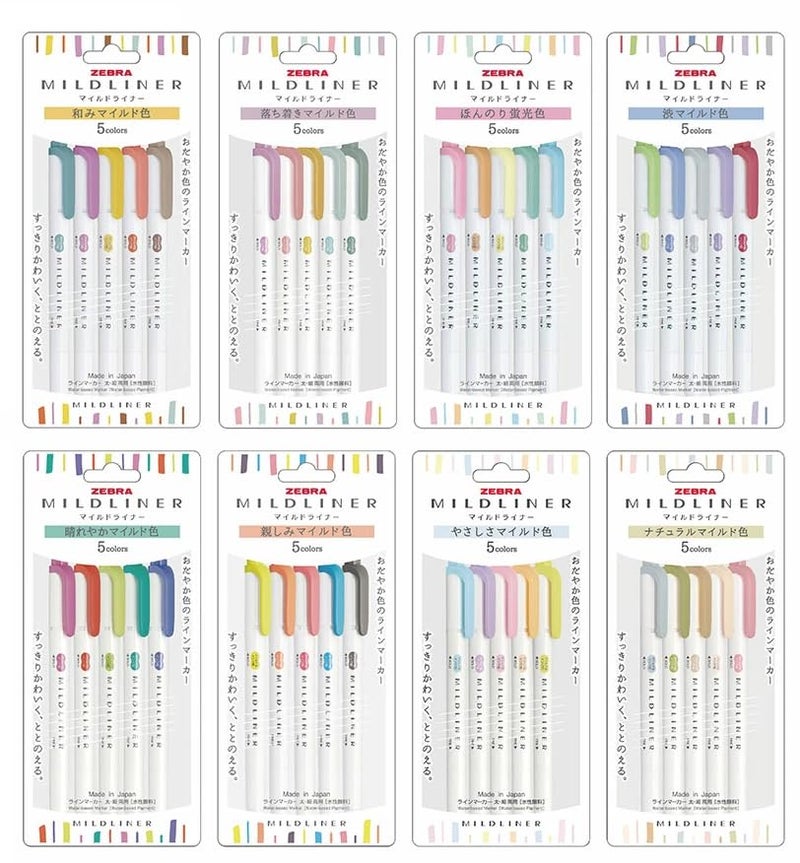 Zebra Pen Zebra Mildliner Soft Color DoubleSided Highlighter Pens 40 Full Color Assorted with Sarasa Clip Pen Black 05mm and Original Vinyl Pen Case - Image 3