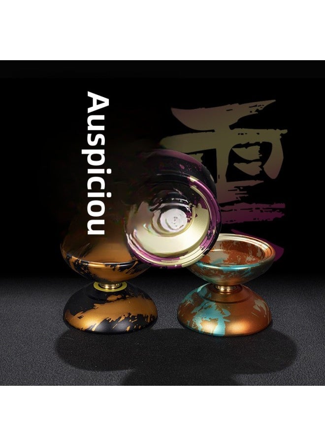 Generic Hot-selling Aluminum Alloy Yo-yo Entry Type Dead Sleep Live Sleep Yoyo Ball Competitive Yo-yo Wholesale-Color:Auspicious Clouds Black Purple-Specifications:+10 Rope + Live Sleep Bearing  - Image 3