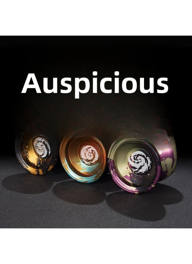 Generic Hot-selling Aluminum Alloy Yo-yo Entry Type Dead Sleep Live Sleep Yoyo Ball Competitive Yo-yo Wholesale-Color:Auspicious Clouds Black Purple-Specifications:+10 Rope + Live Sleep Bearing  - Image 2