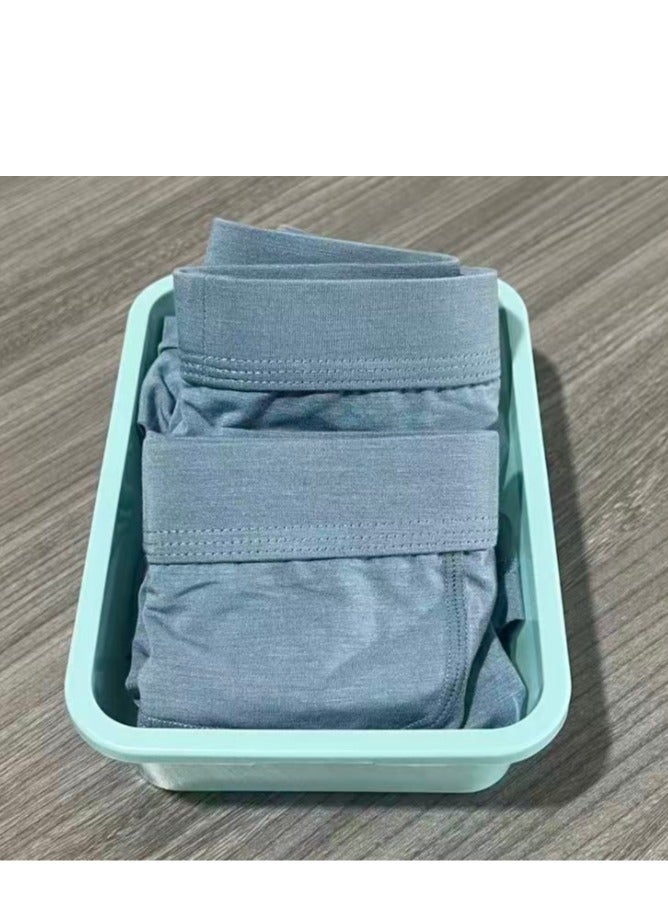 Boxed men's blue modal boxers, exceptionally soft, highly absorbent and breathable, with excellent drape. Two-pack. - Image 2